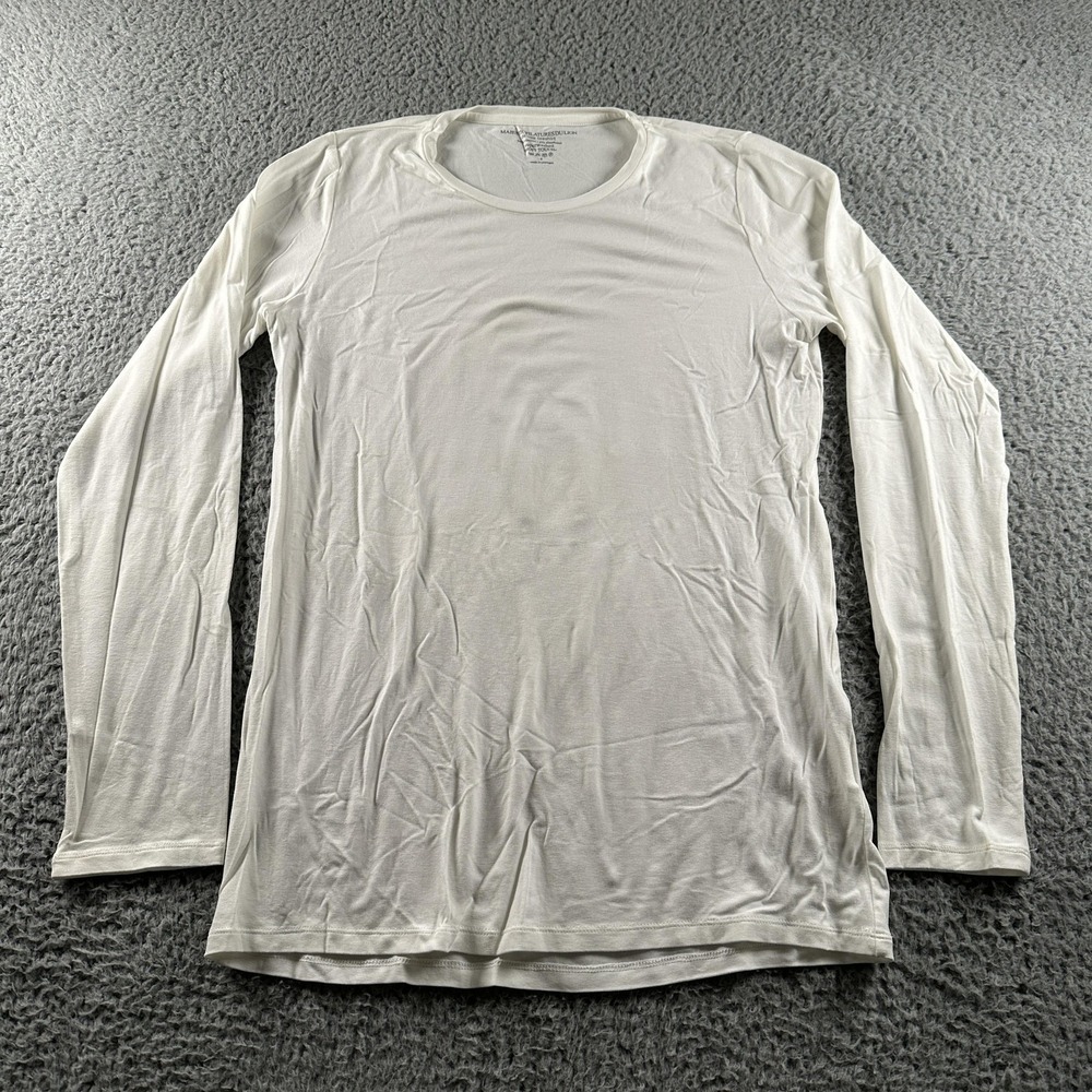 Majestic Filatures Top Womens 4 White Long Sleeve Soft Touch Jersey T Shirt